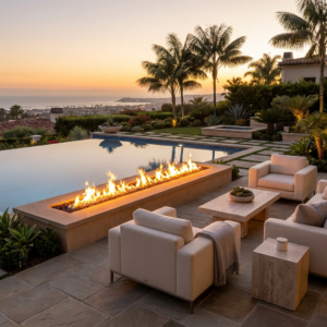 How to Layer Water, Fire, and Seating in One Backyard